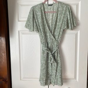 SHEIN Floral Tie Waist Dress